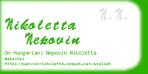 nikoletta nepovin business card